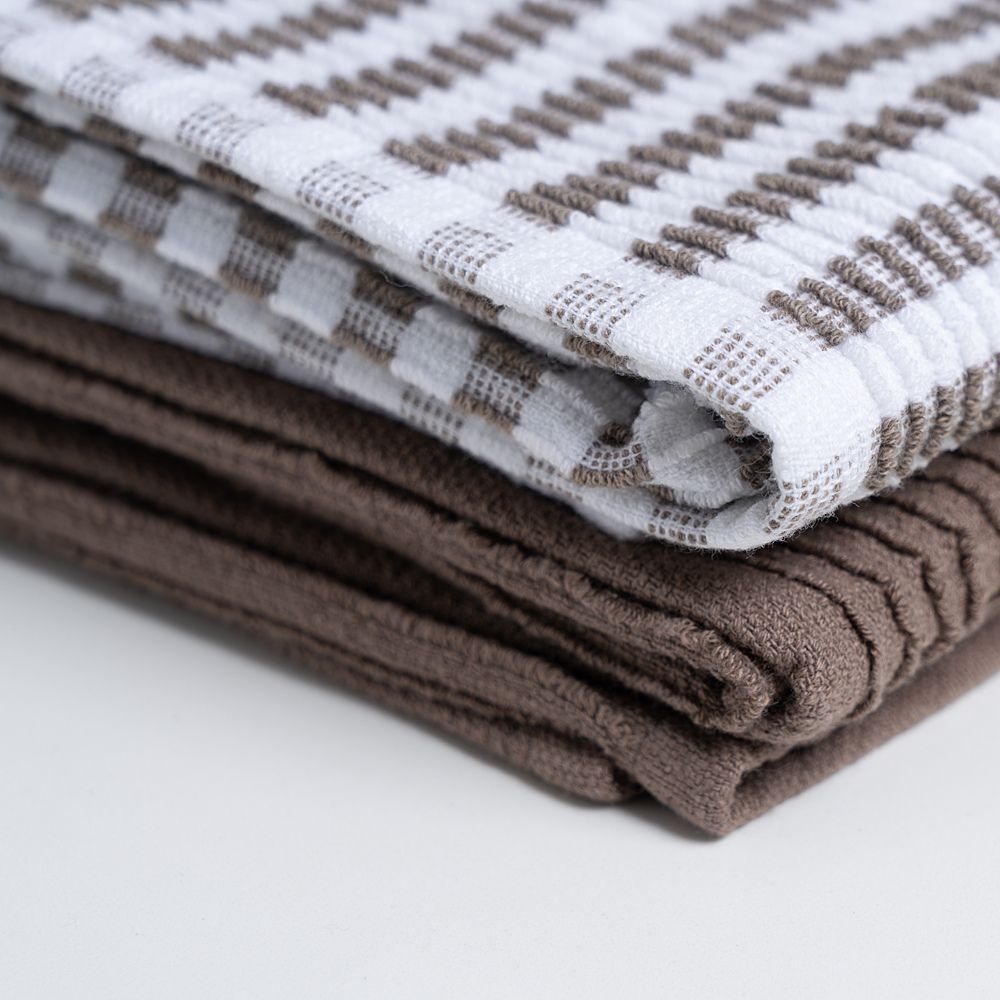 Ribbed Tea Towel Set of 2 Chocolate