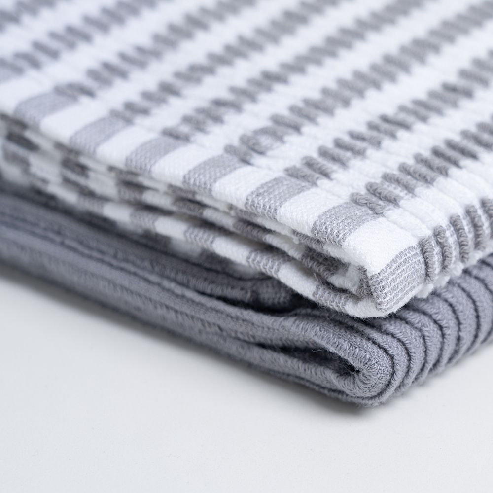 Ribbed Tea Towel Set of 2 Granite