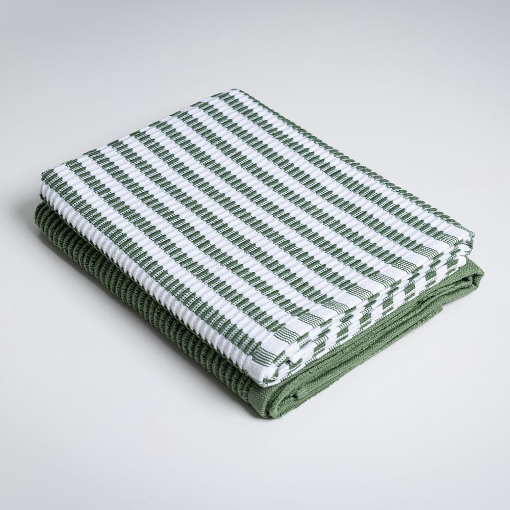 Ribbed Tea Towel Set of 2 Herb
