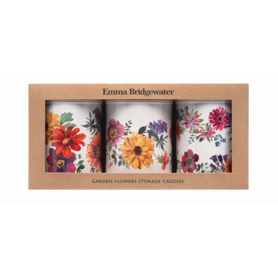 Garden Flowers Set of 3 Caddies