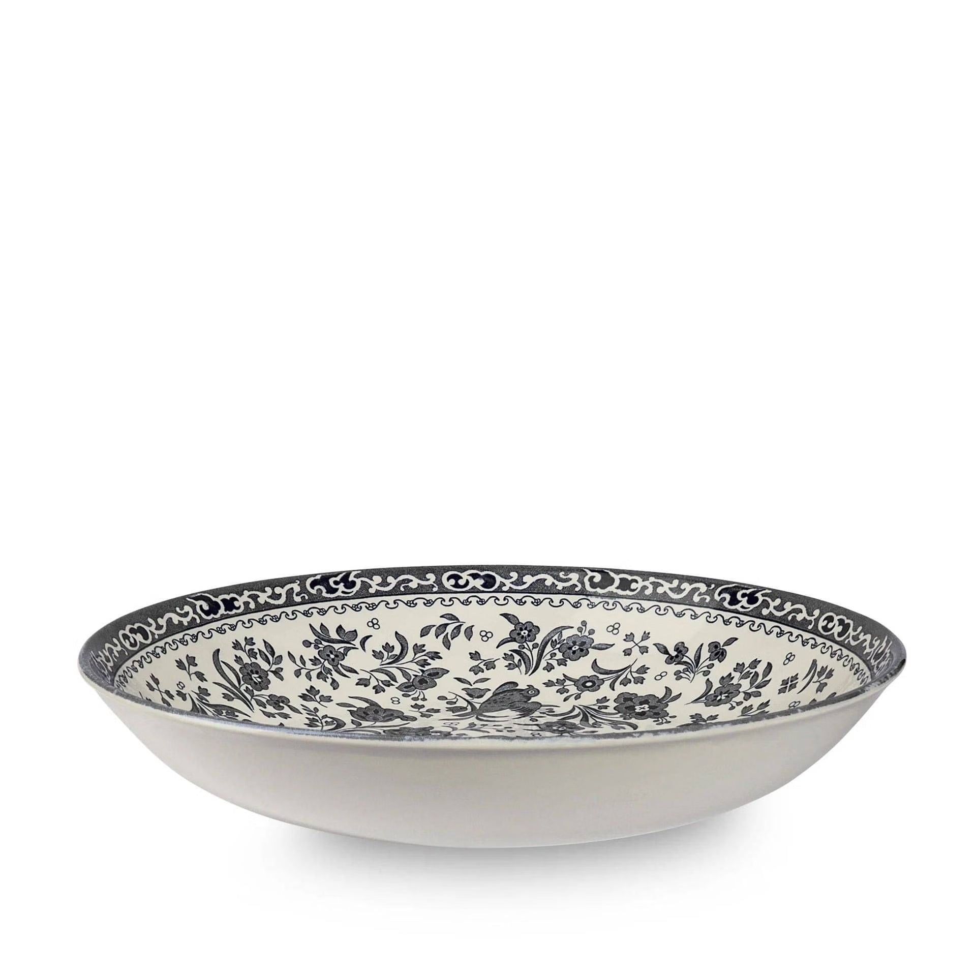 Black Regal Peacock Pasta Bowl