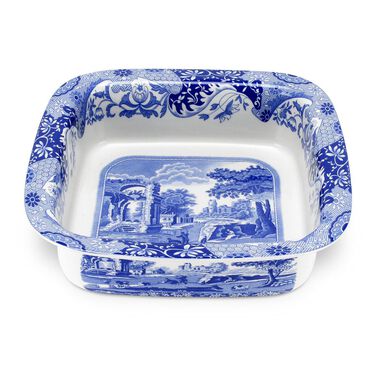 Blue Italian Square Salad Bowl