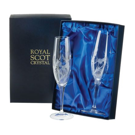 Flower of Scotland Champagne Flutes- set of 2