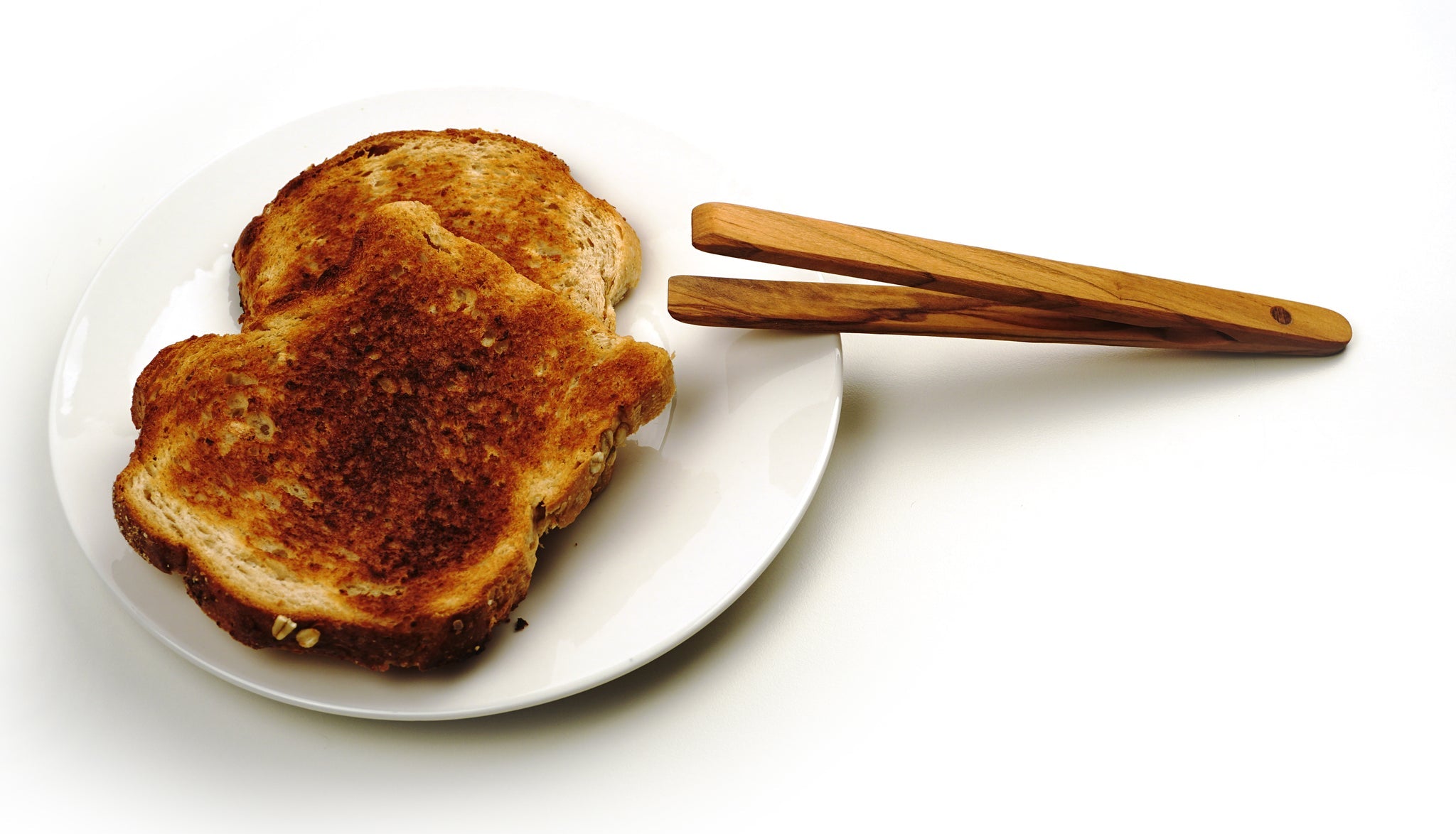 Olive Wood Toast Tongs