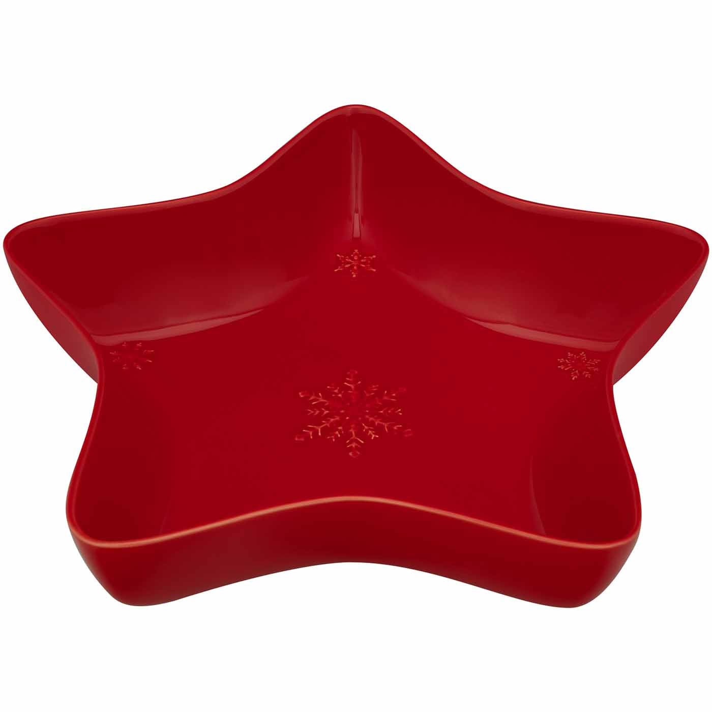 Snowflake Star Bowl/Red 37cm