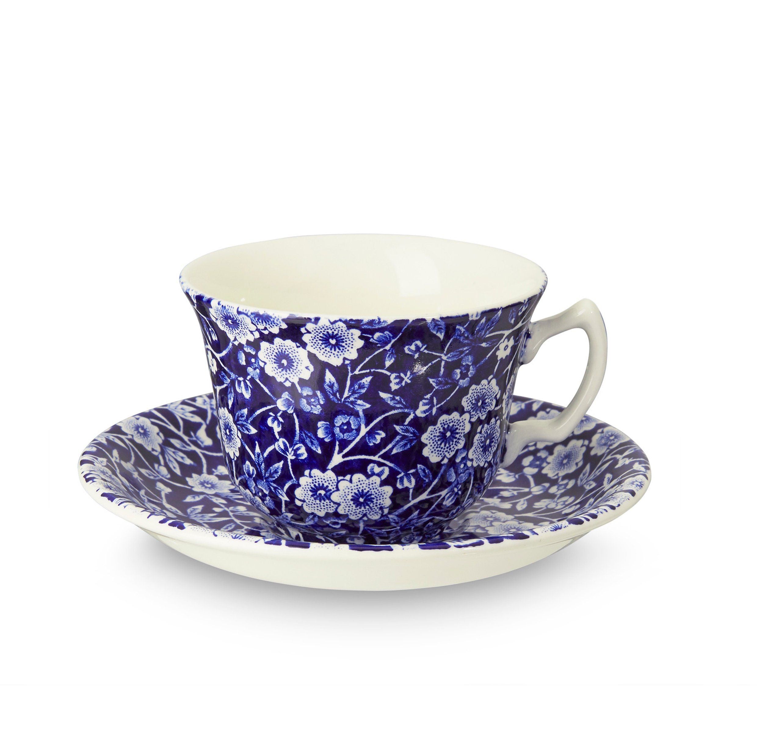 Blue Calico Tea Cup and Saucer