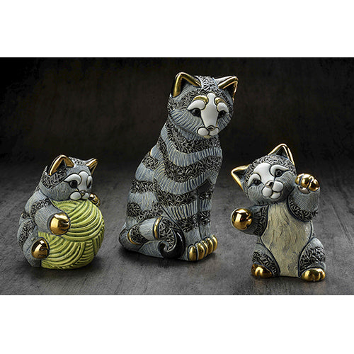 Striped Kitten With Yarn Ball