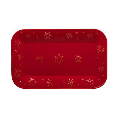 Snowflake Platter/Red