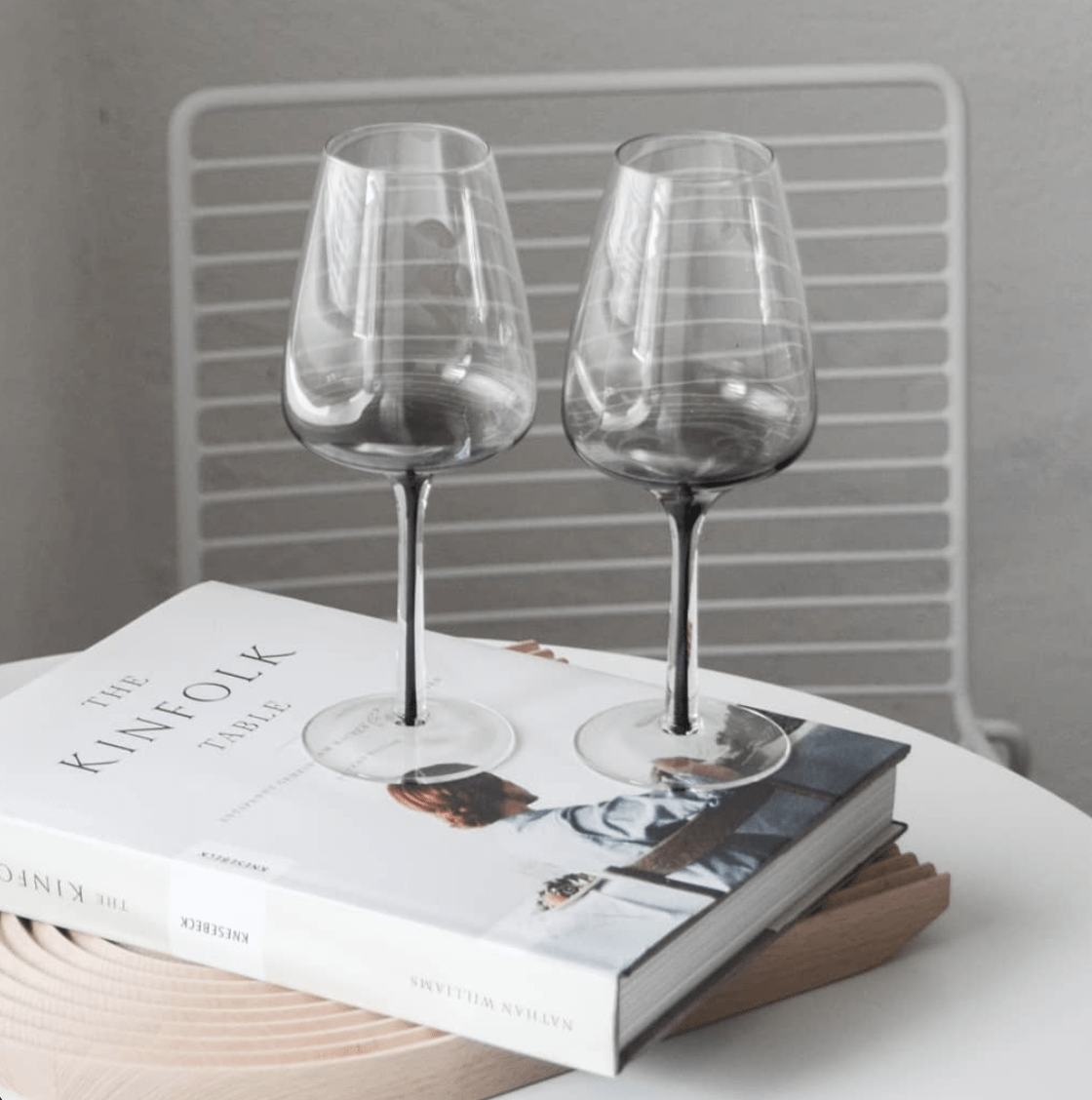 Smoke White Wine Glasses Set 4