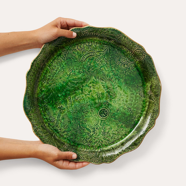 Round Serving Platter/Green