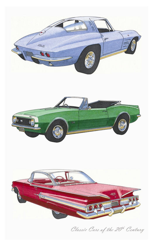 Tea Towel-Classic Cars-Chevs