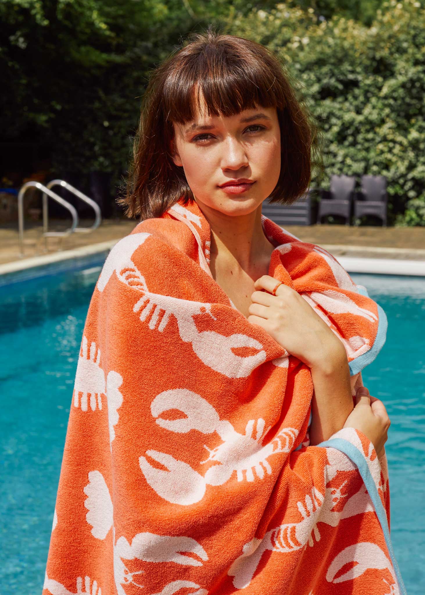 Lobster Organic Cotton Hand Towel