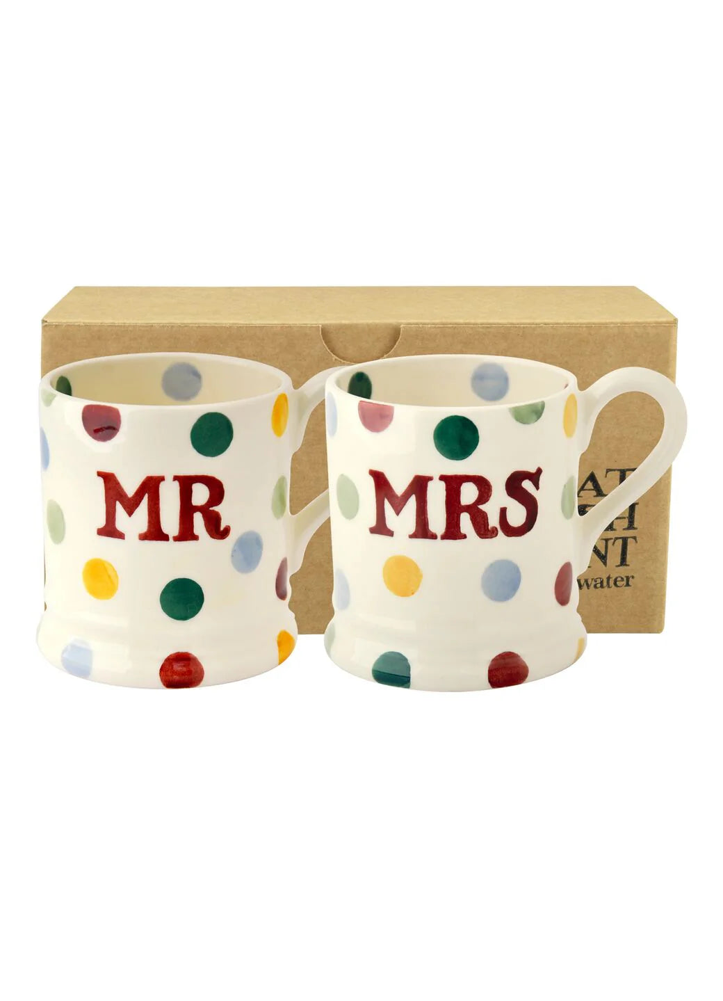Polka Dot Mrs & Mrs Half Pint Mug