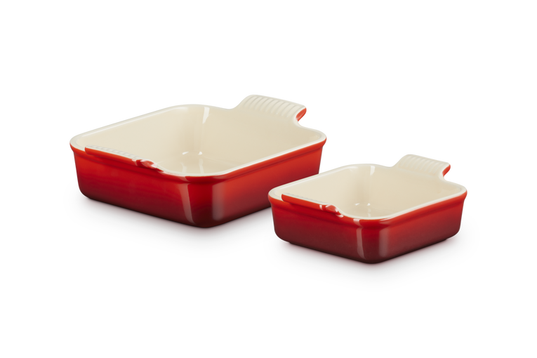 Heritage Square Dish Set Cerise
