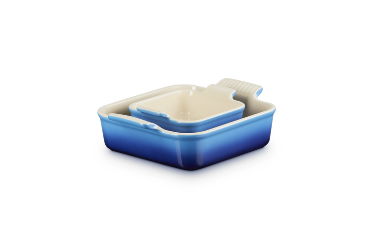 Heritage Square Dish Set Azure Blue