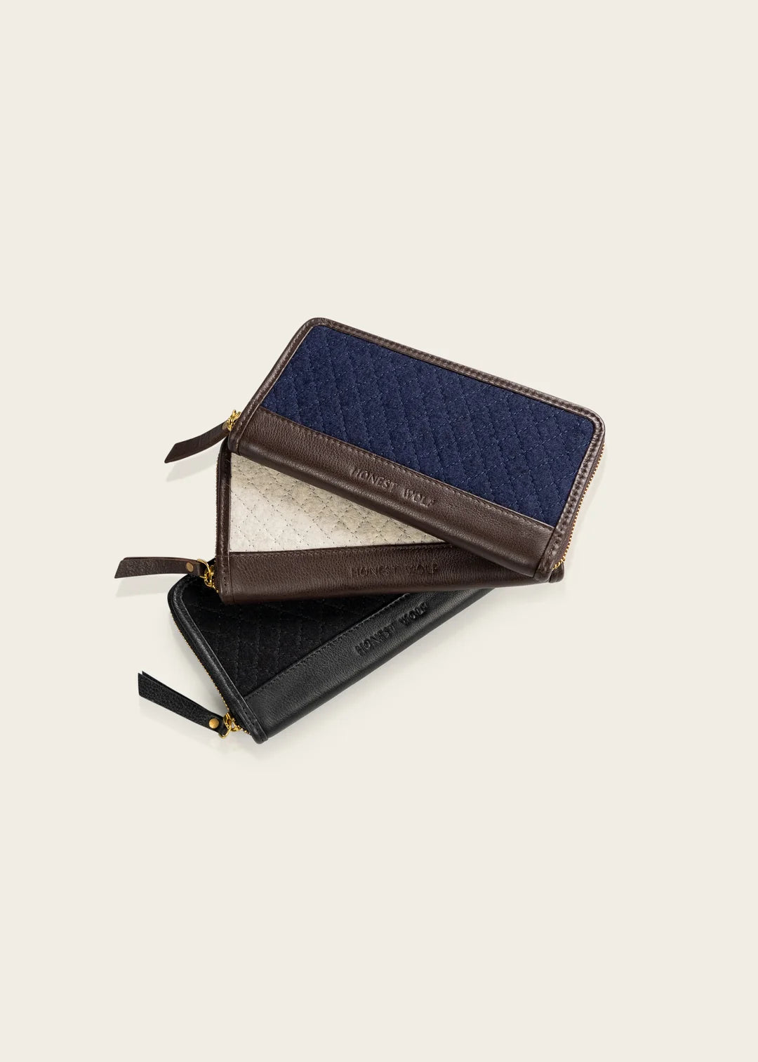 The Zip Wallet-Navy Quilted