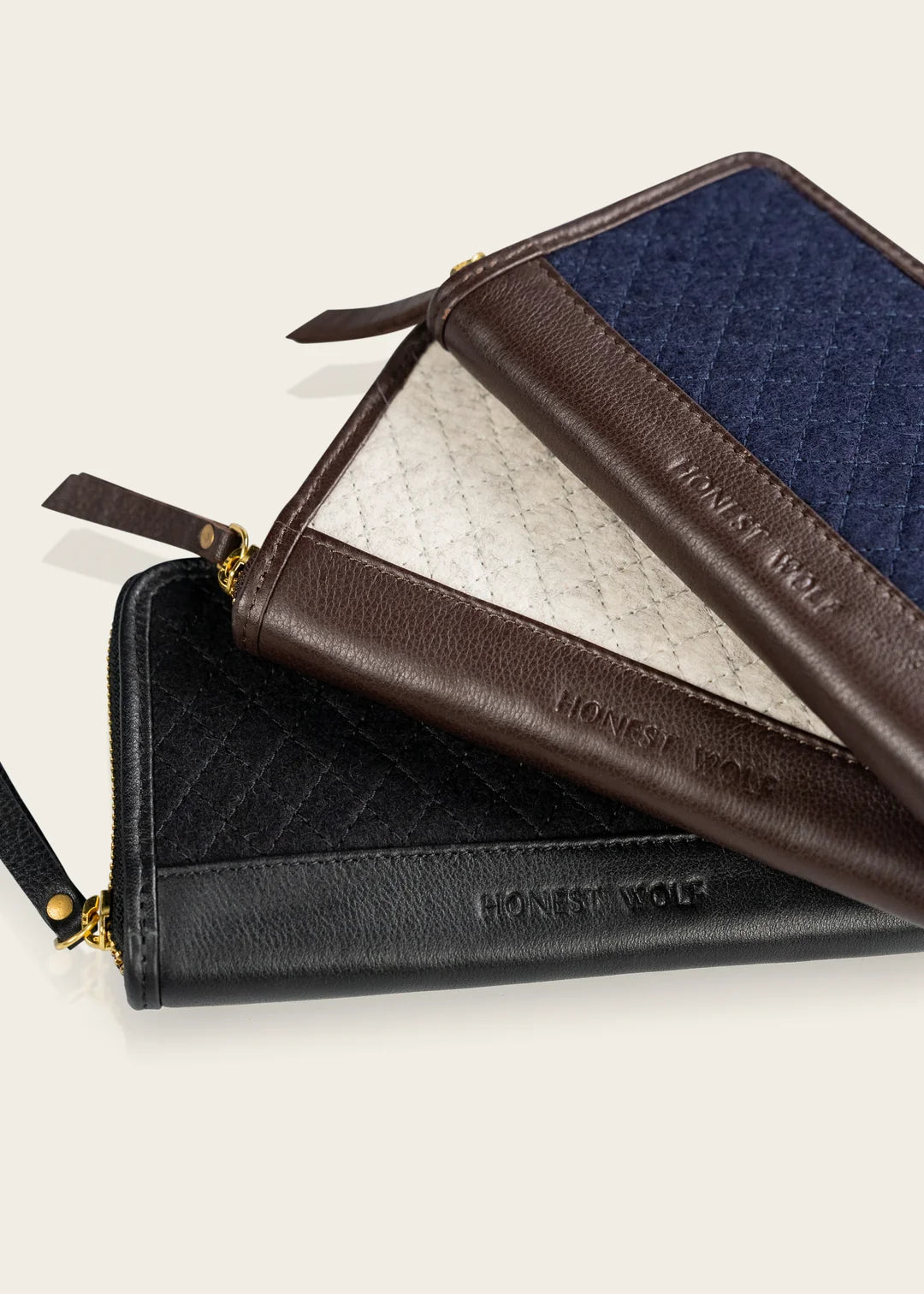 The Zip Wallet-Taupe Quilted