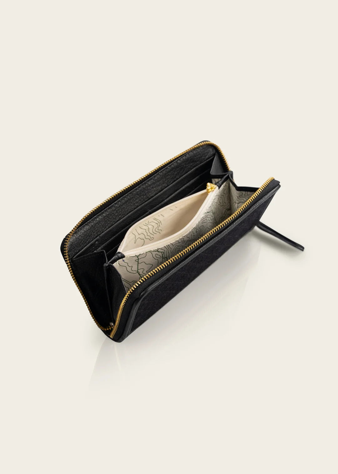 The Zip Wallet-Black Quilted