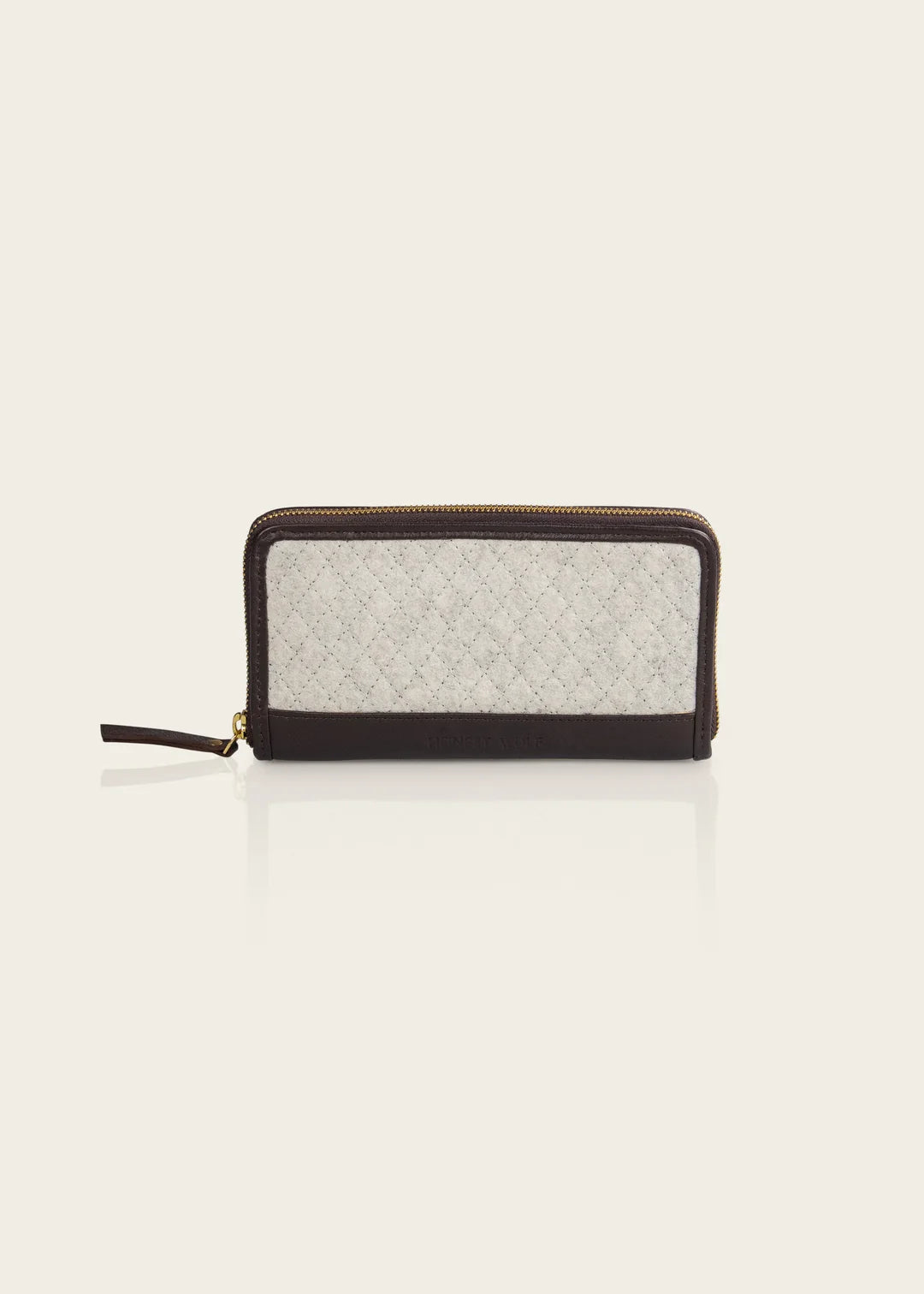 The Zip Wallet-Taupe Quilted