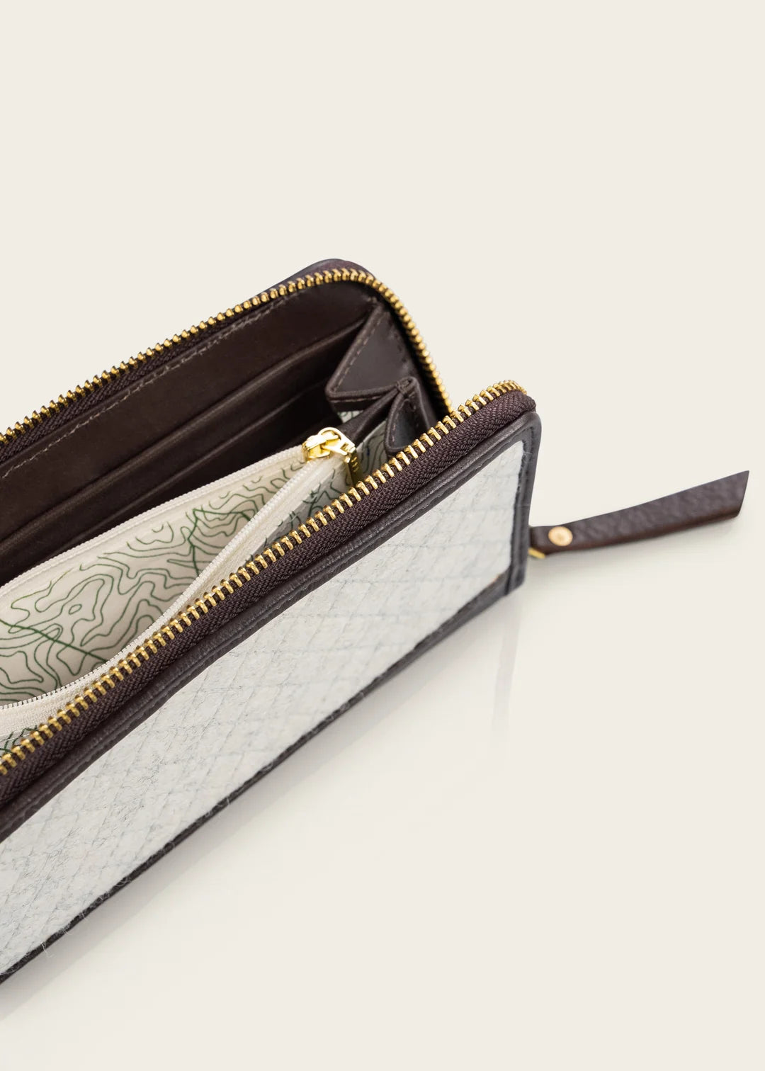 The Zip Wallet-Taupe Quilted