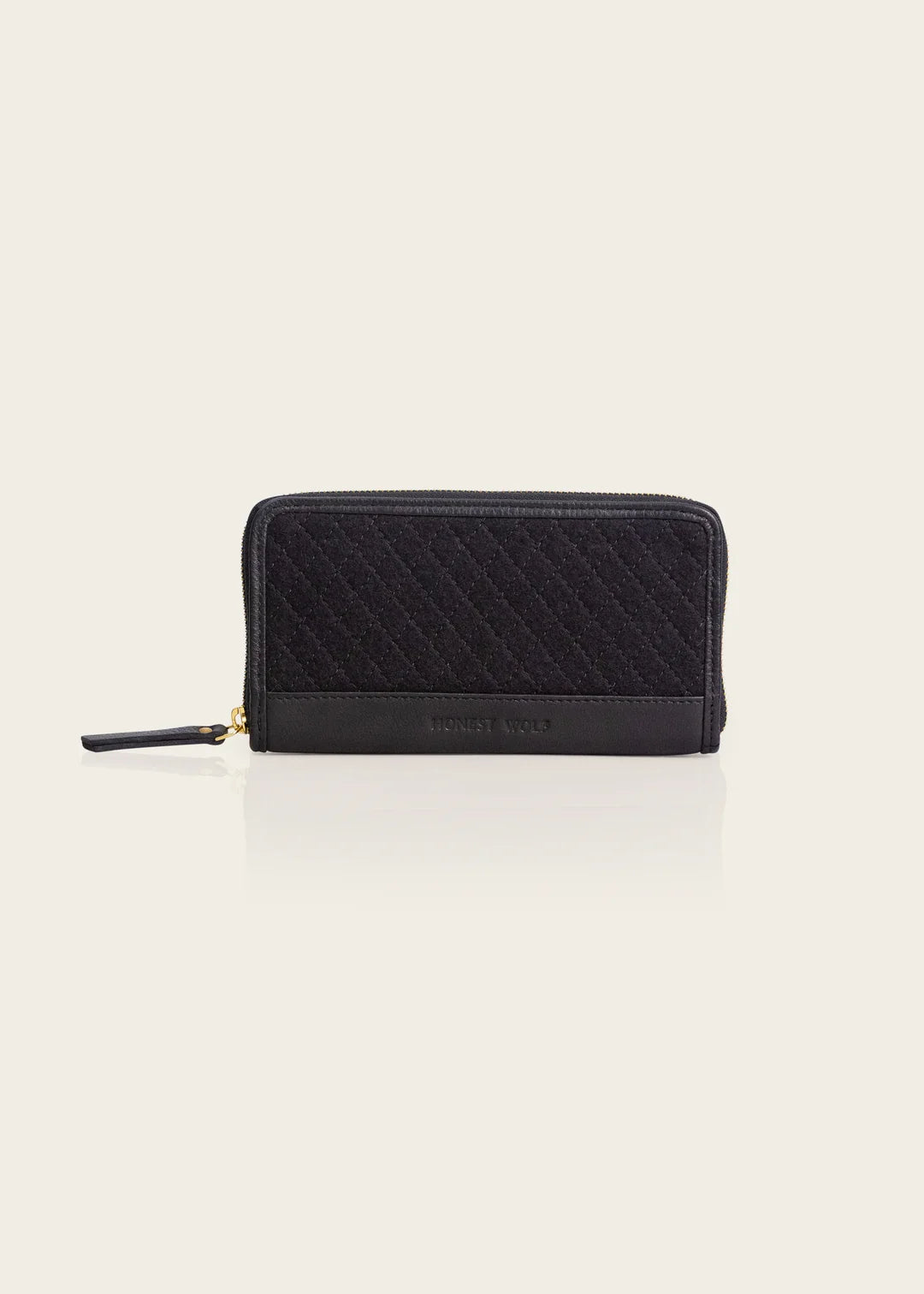 The Zip Wallet-Black Quilted