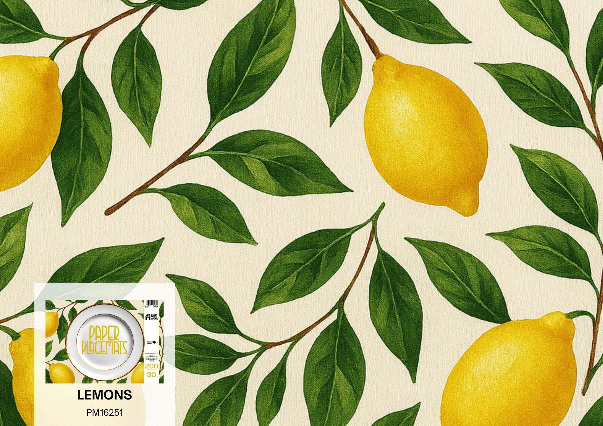 Paper Placemat Lemons 30PK