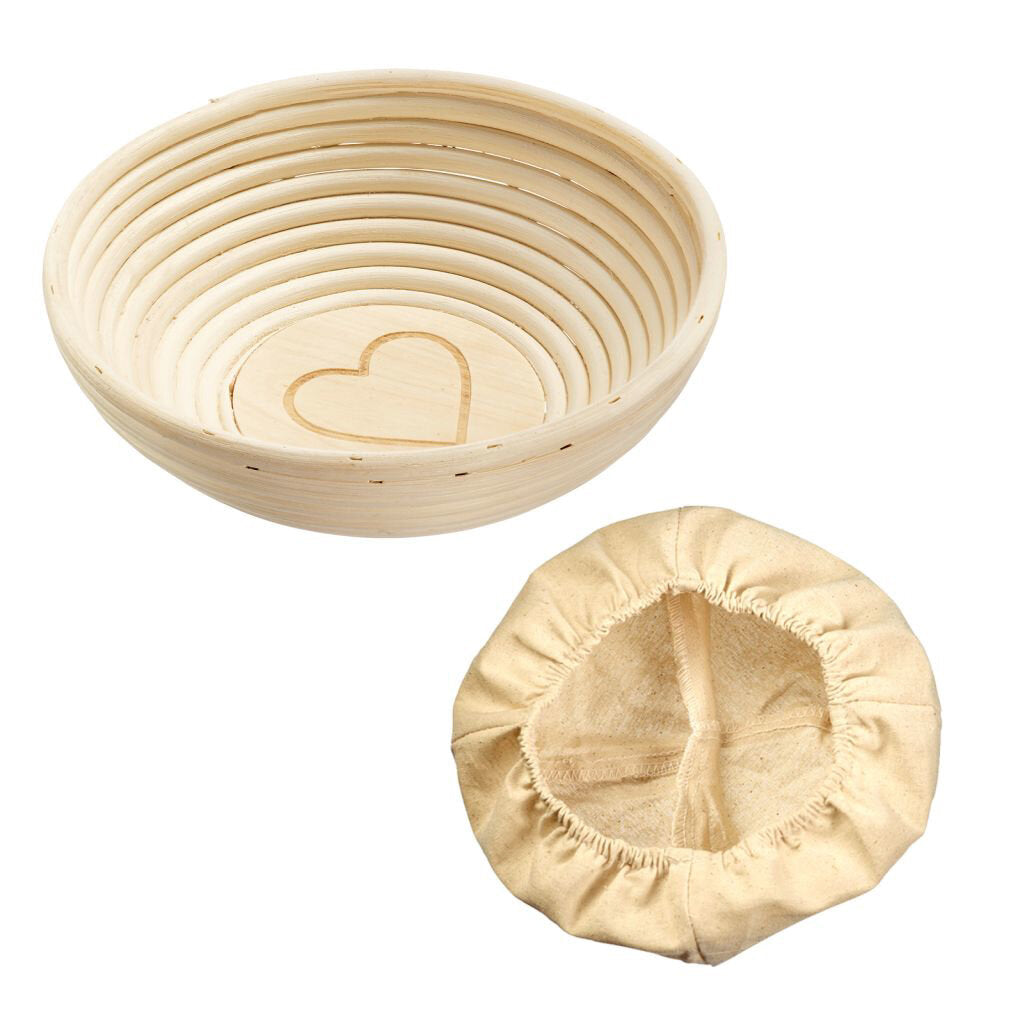 Round Fermentation Basket with Heart 24.5cmx8.5cm