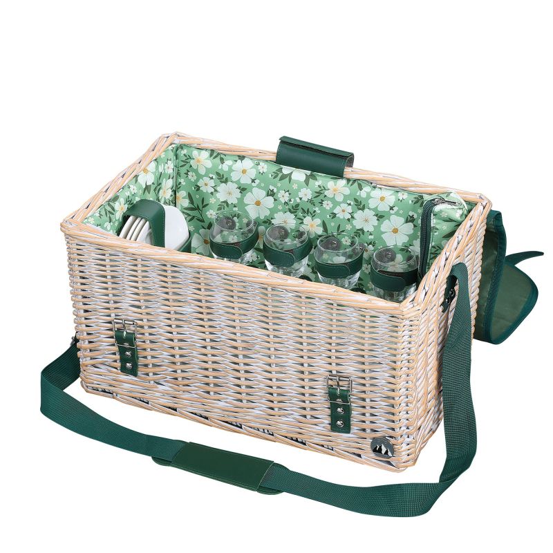 Cilio-Picnic Basket Set Ponza Vintage White