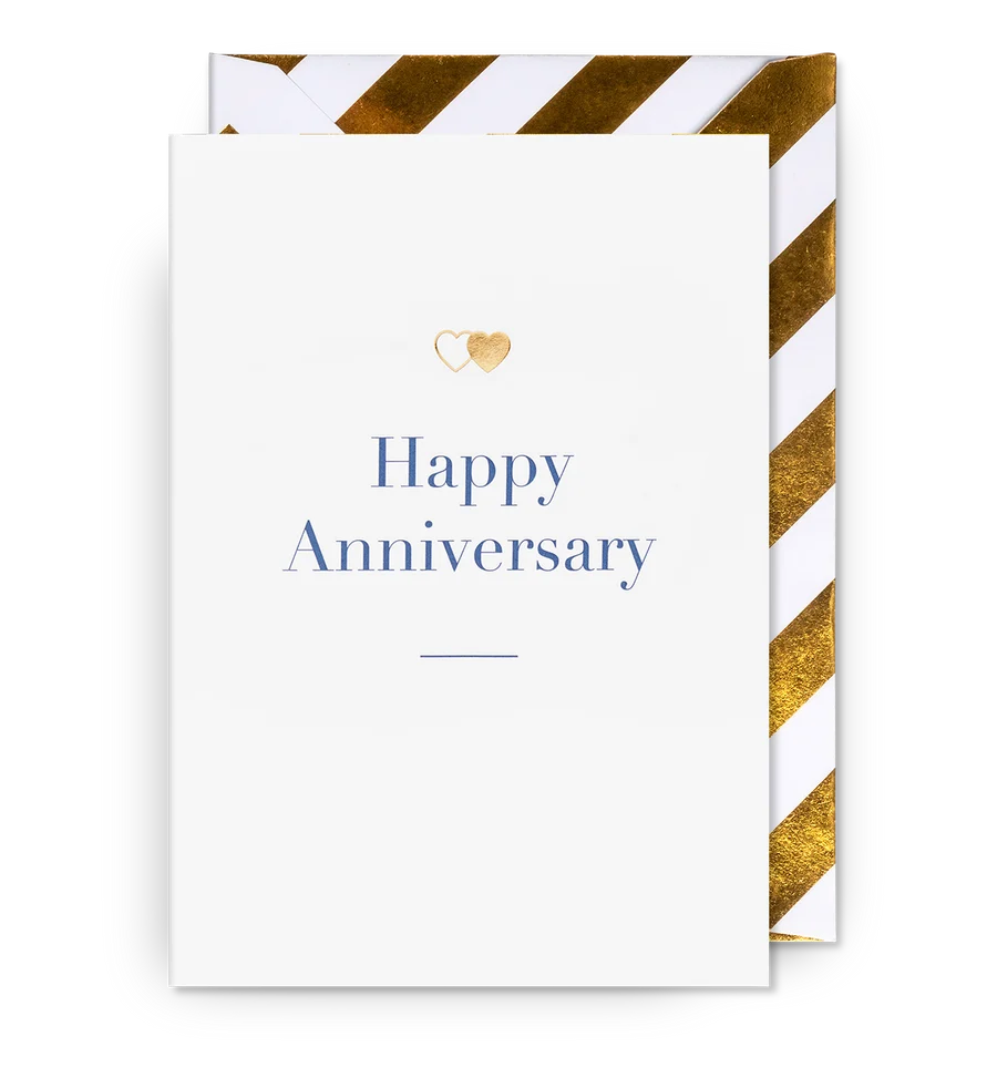Happy Anniversary Gold Hearts