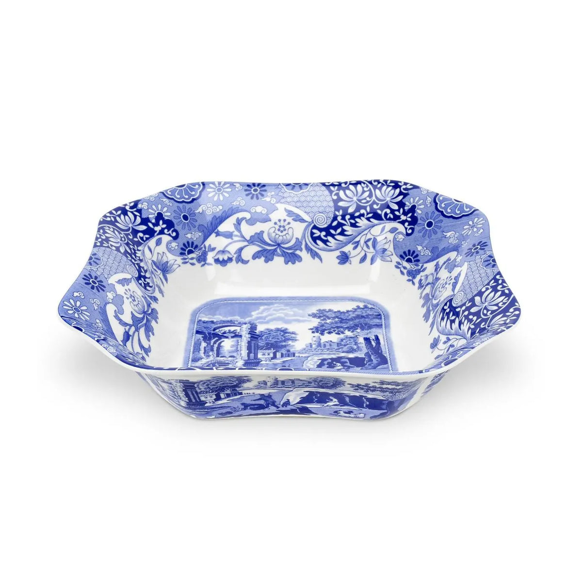 Blue Italian Square Salad Bowl