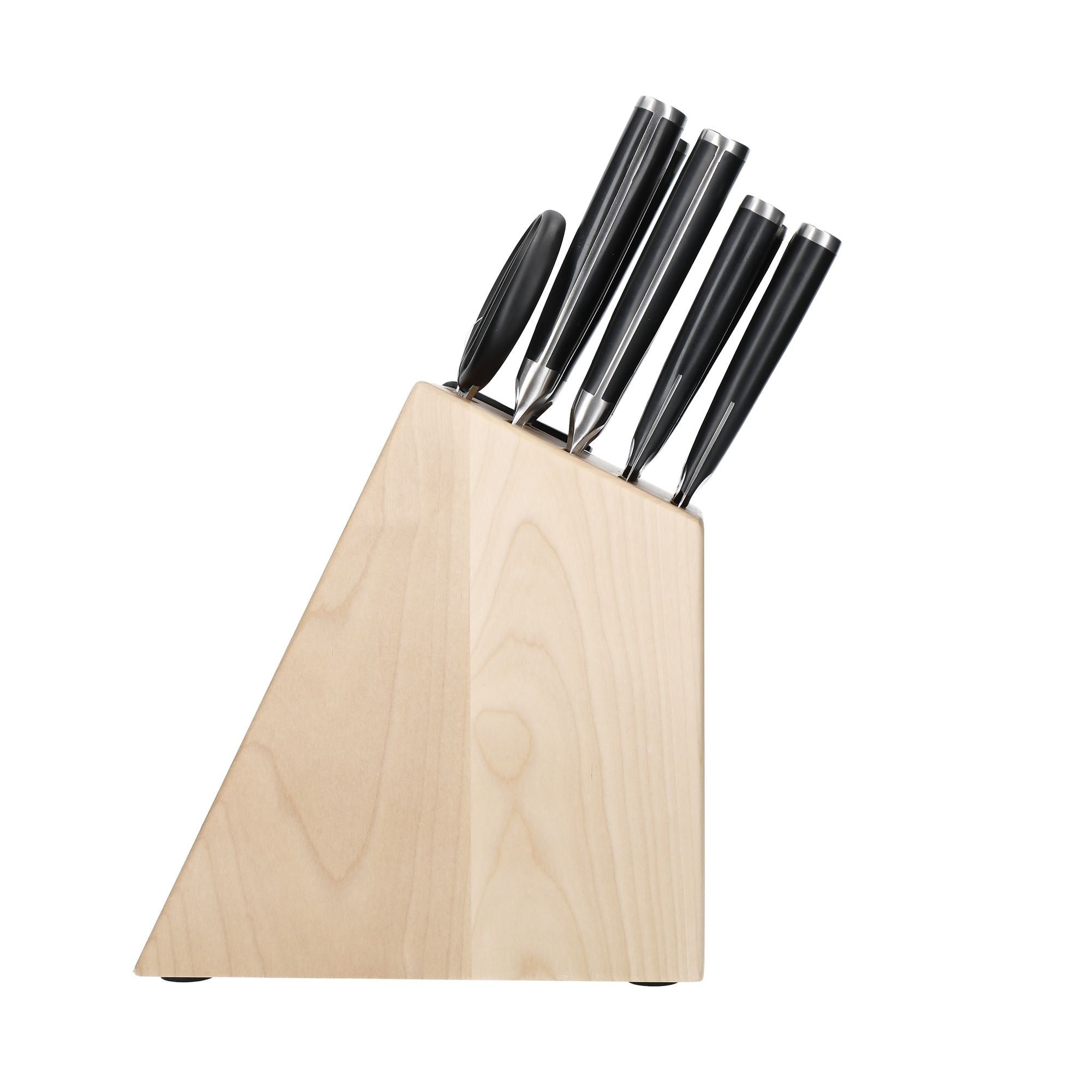 11 Piece Birch Wood Knife Block Set