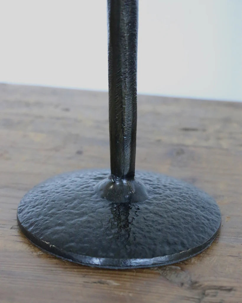 Forged Organic Style Tall Candlestick Dark Bronze/Black
