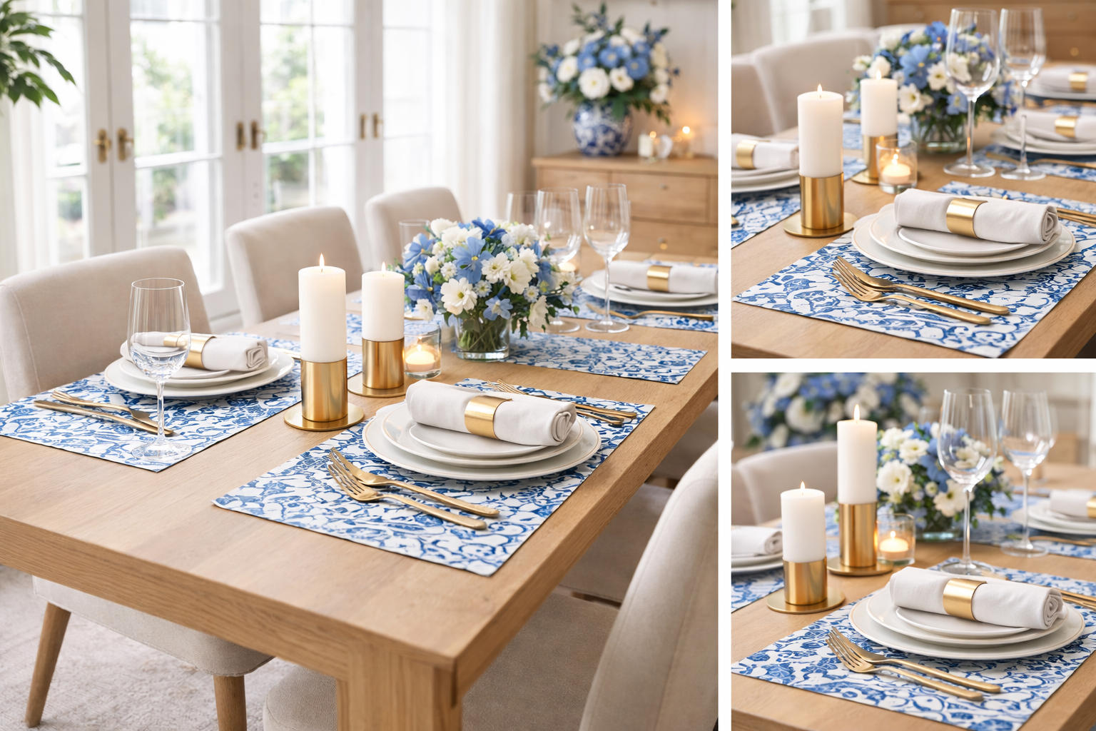 Paper Placemat Blue Tile 30PK
