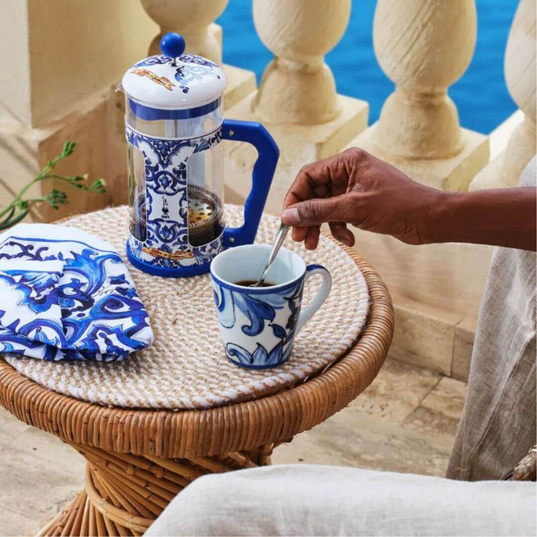 D&G 8 Cup Coffee Press Blue Med