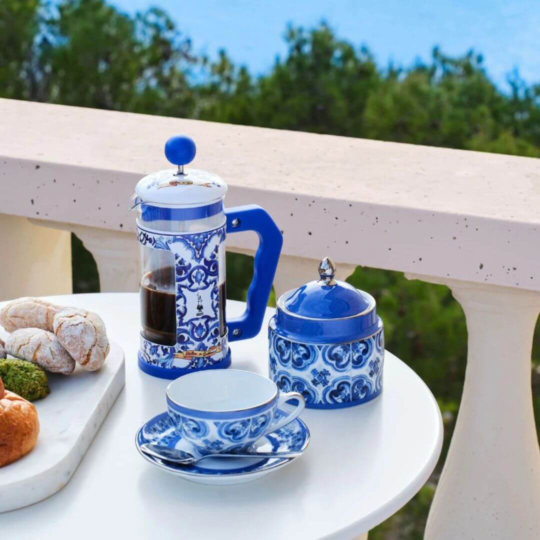 D&G 3 Cup Coffee Press Blue Med