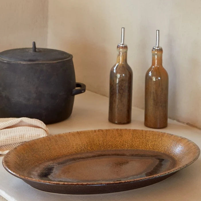 Poterie Oval Platter Mocha 46cm