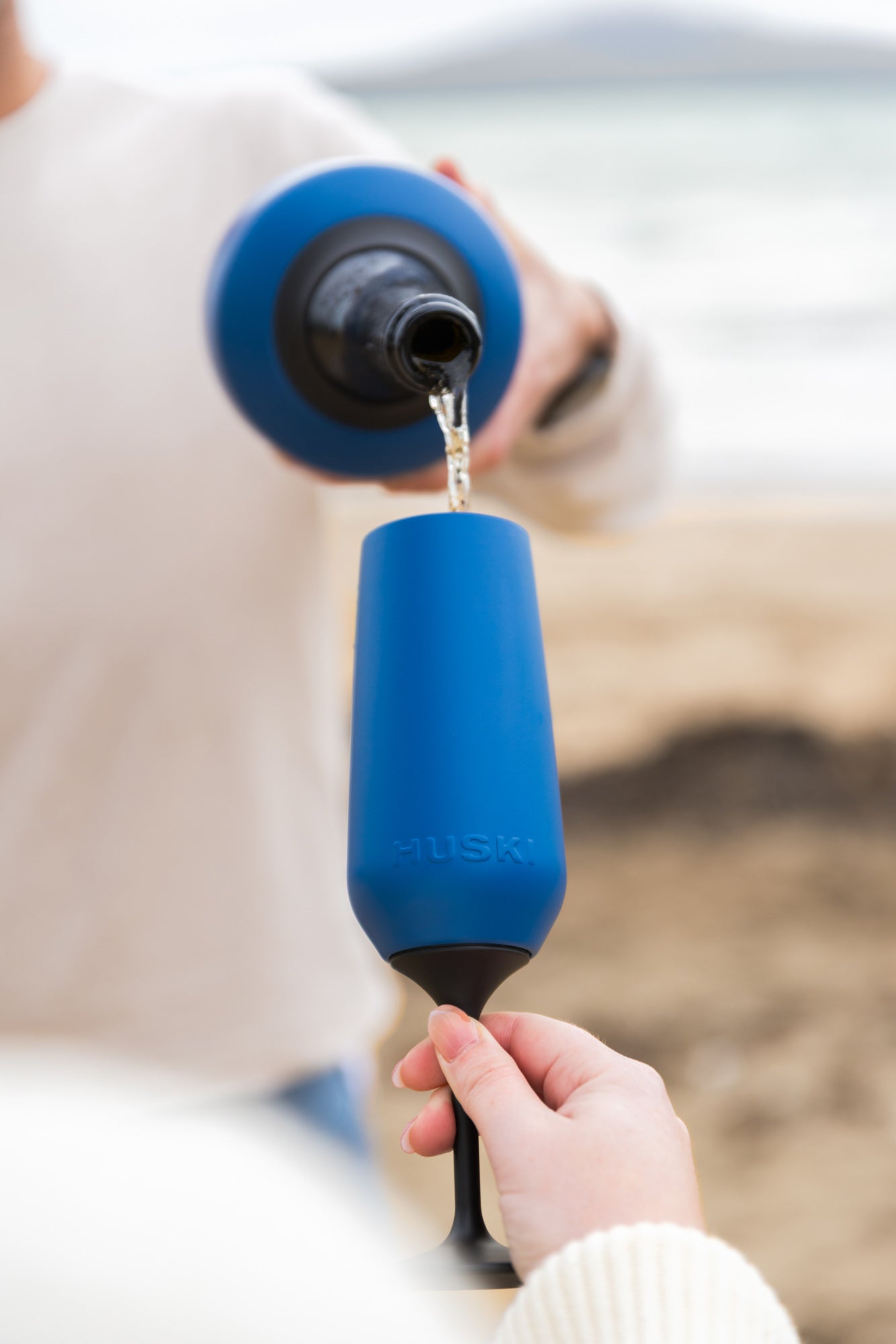 Stemmed Champagne Flute- Ocean Blue