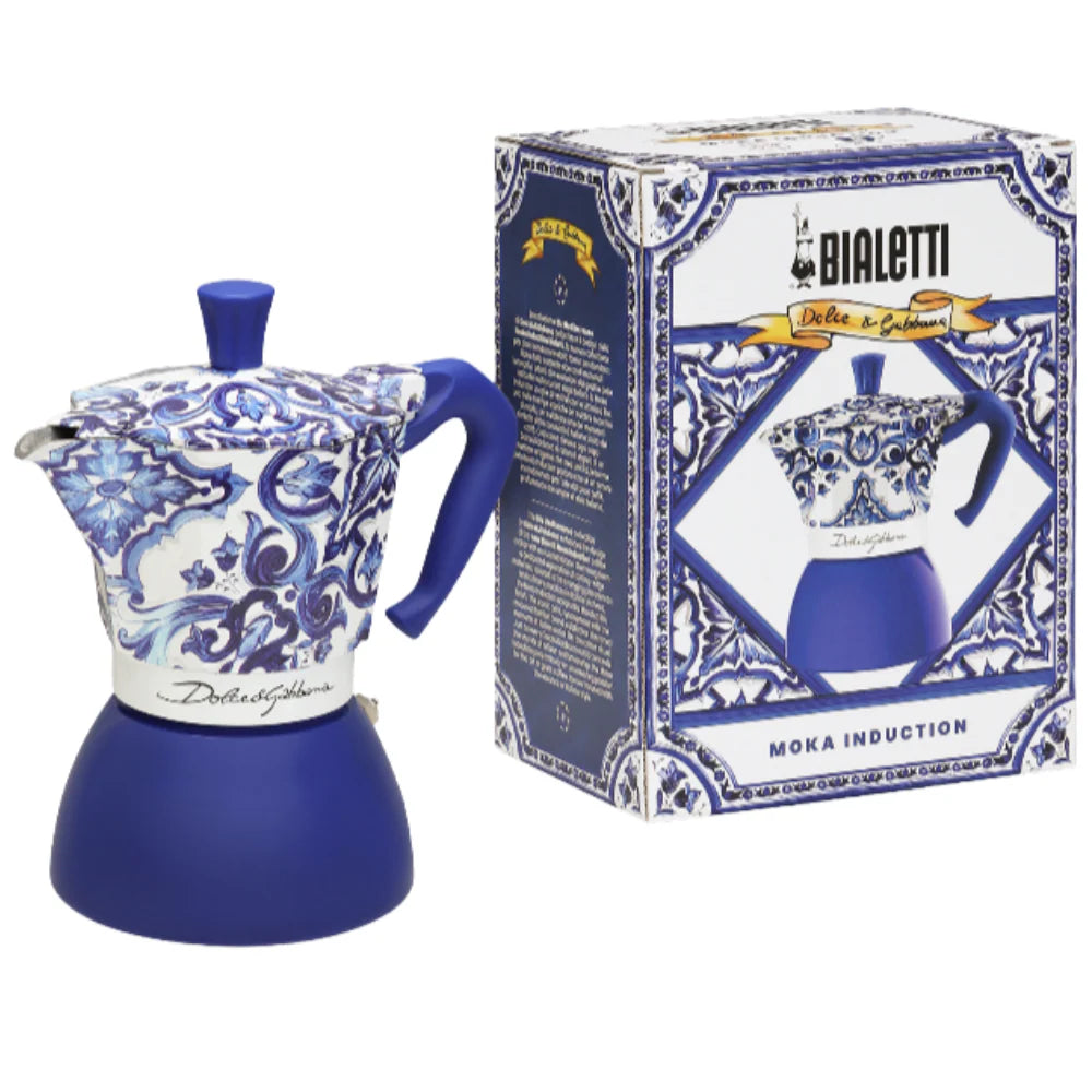 D&G Blu Med 6 Cup Induction Moka Express