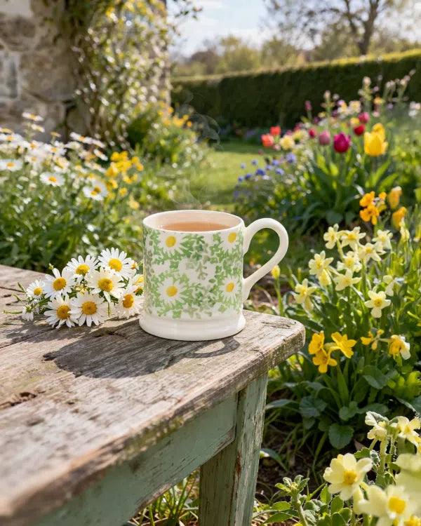 Green Daisy Fields Half Pint Mug