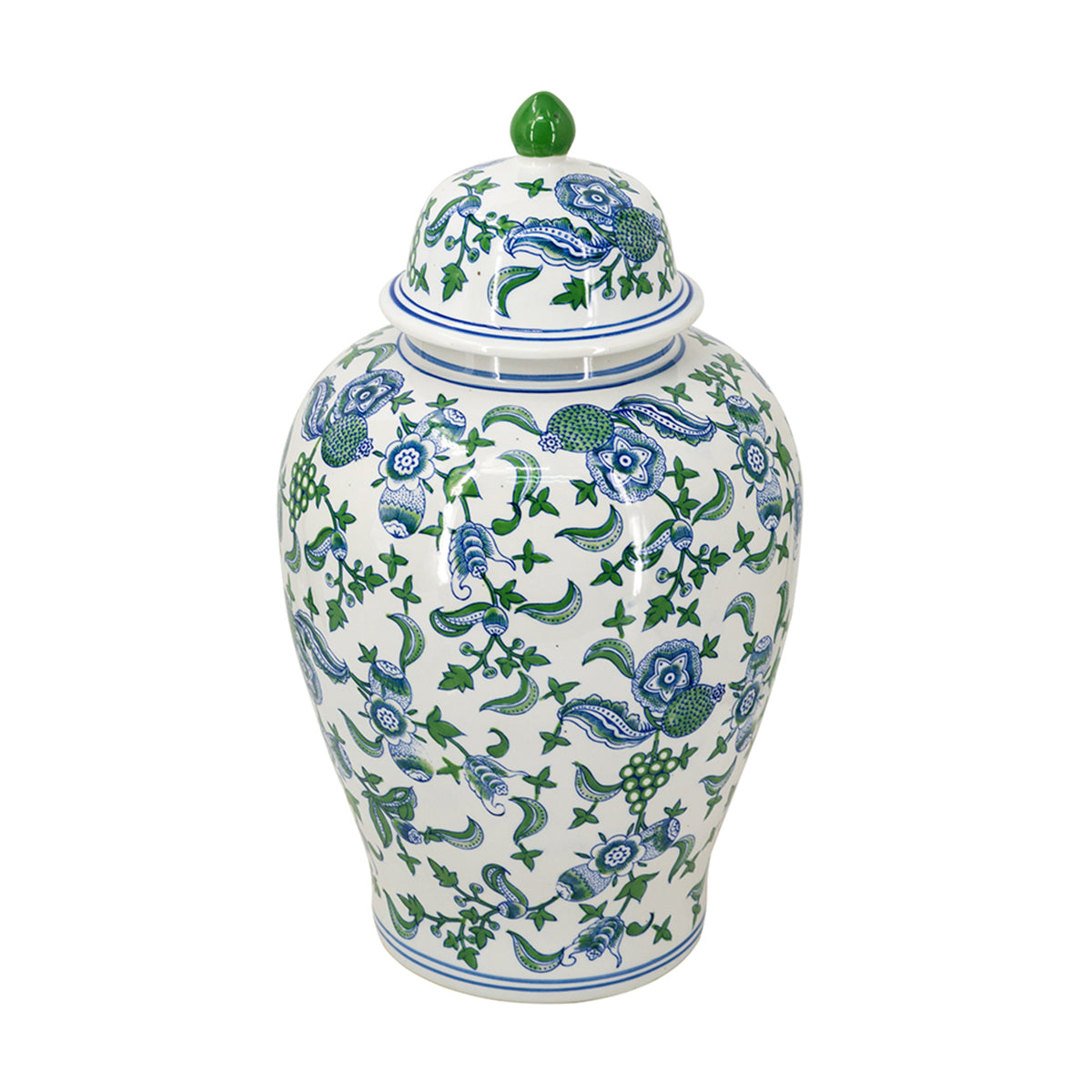 Cherry Blossom Ginger Jar Blue, White & Green 58.5cm