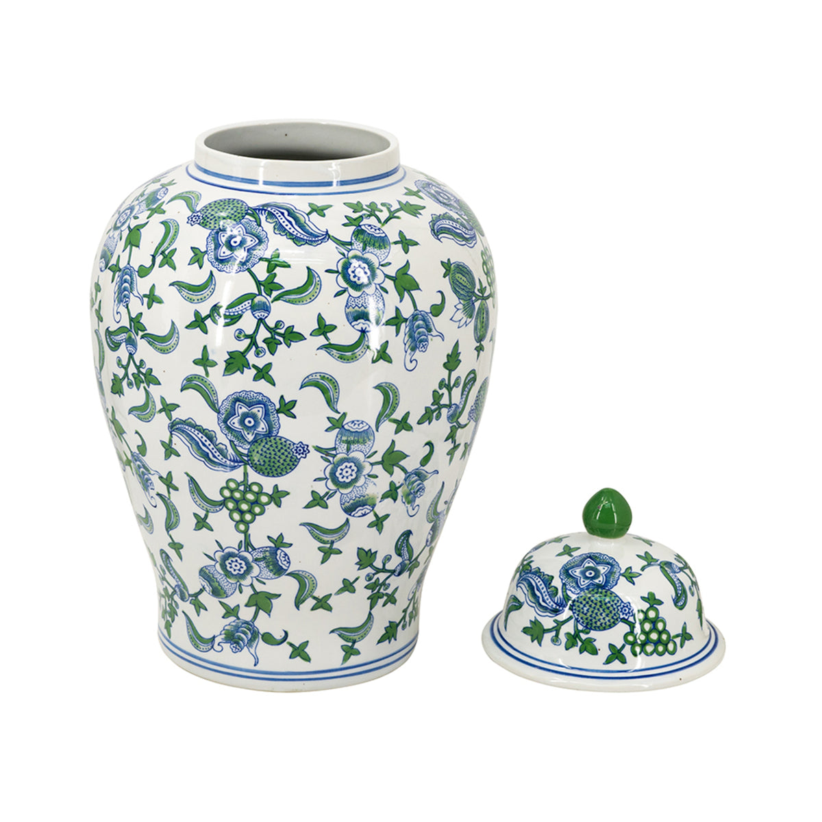 Cherry Blossom Ginger Jar Blue, White & Green 58.5cm