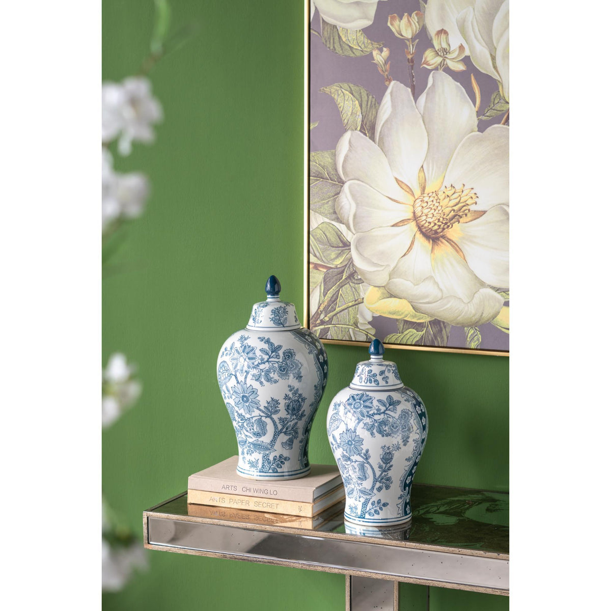 Porcelain Blue & White Ginger Jar Medium