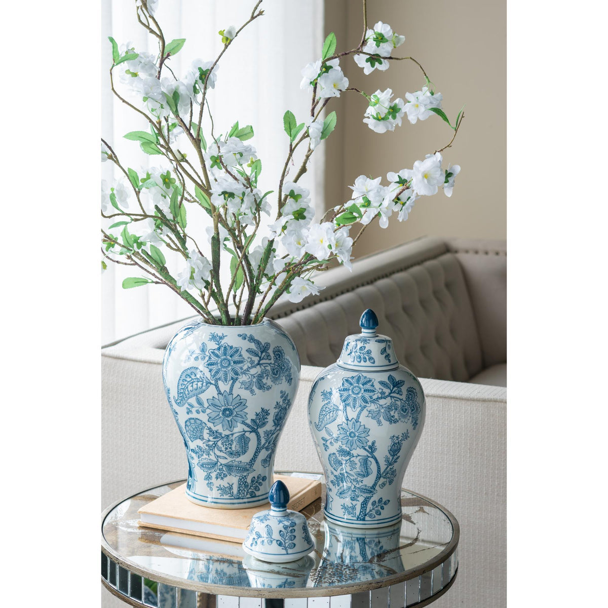 Porcelain Blue & White Ginger Jar Large