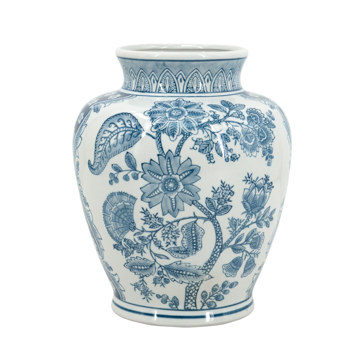 Porcelain Blue & White Round Vase