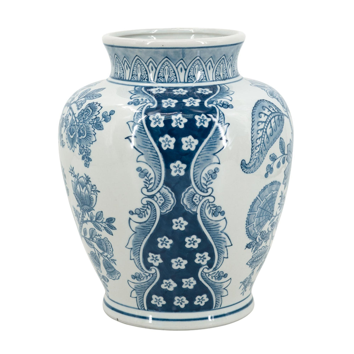 Porcelain Blue & White Round Vase