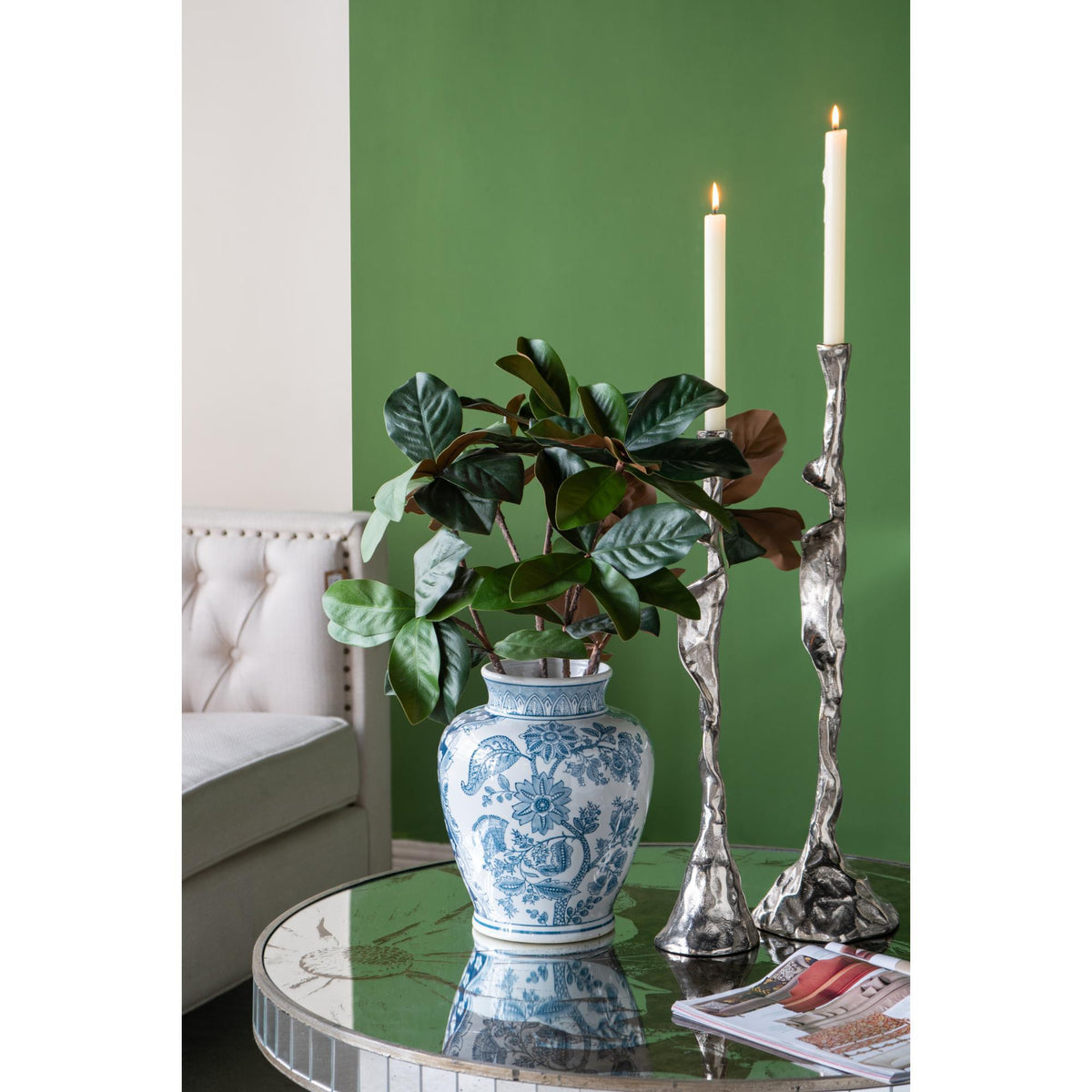 Porcelain Blue & White Round Vase