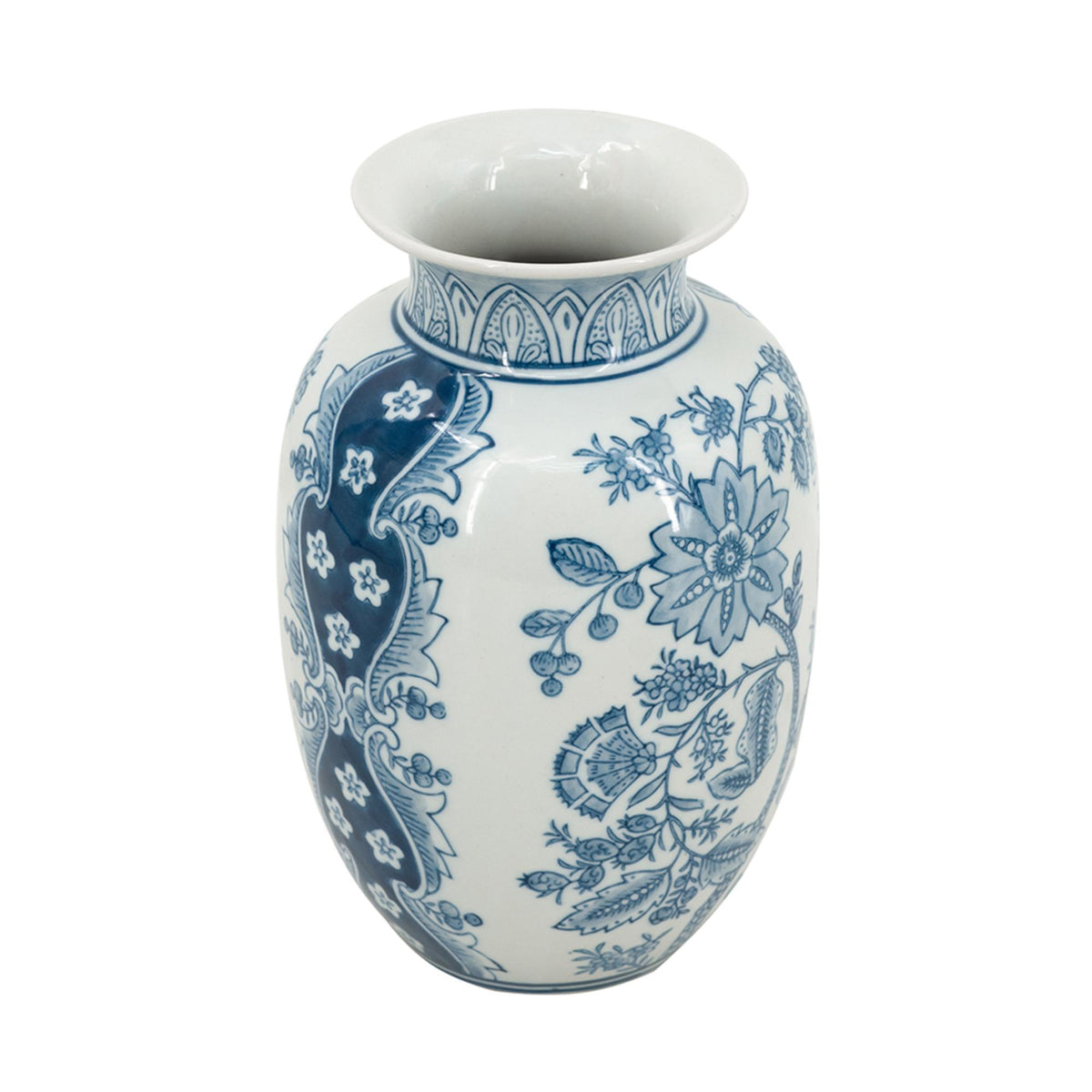 Porcelain Blue & White Tall Vase