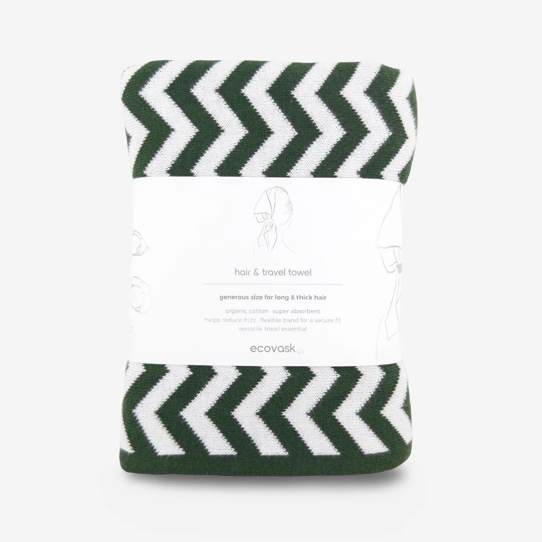 Hair & Travel Towel Forest Chevron