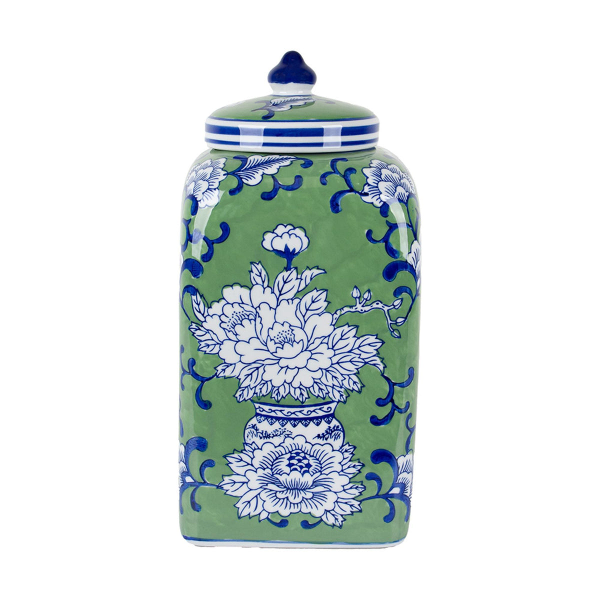 Peony Square Jar Large
