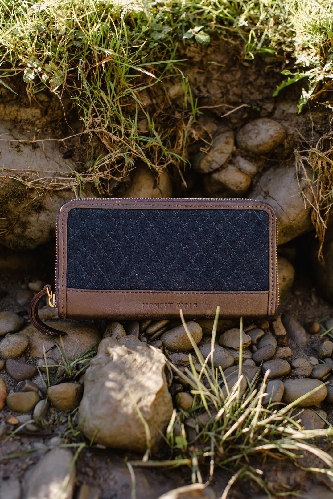 The Zip Wallet-Navy Quilted